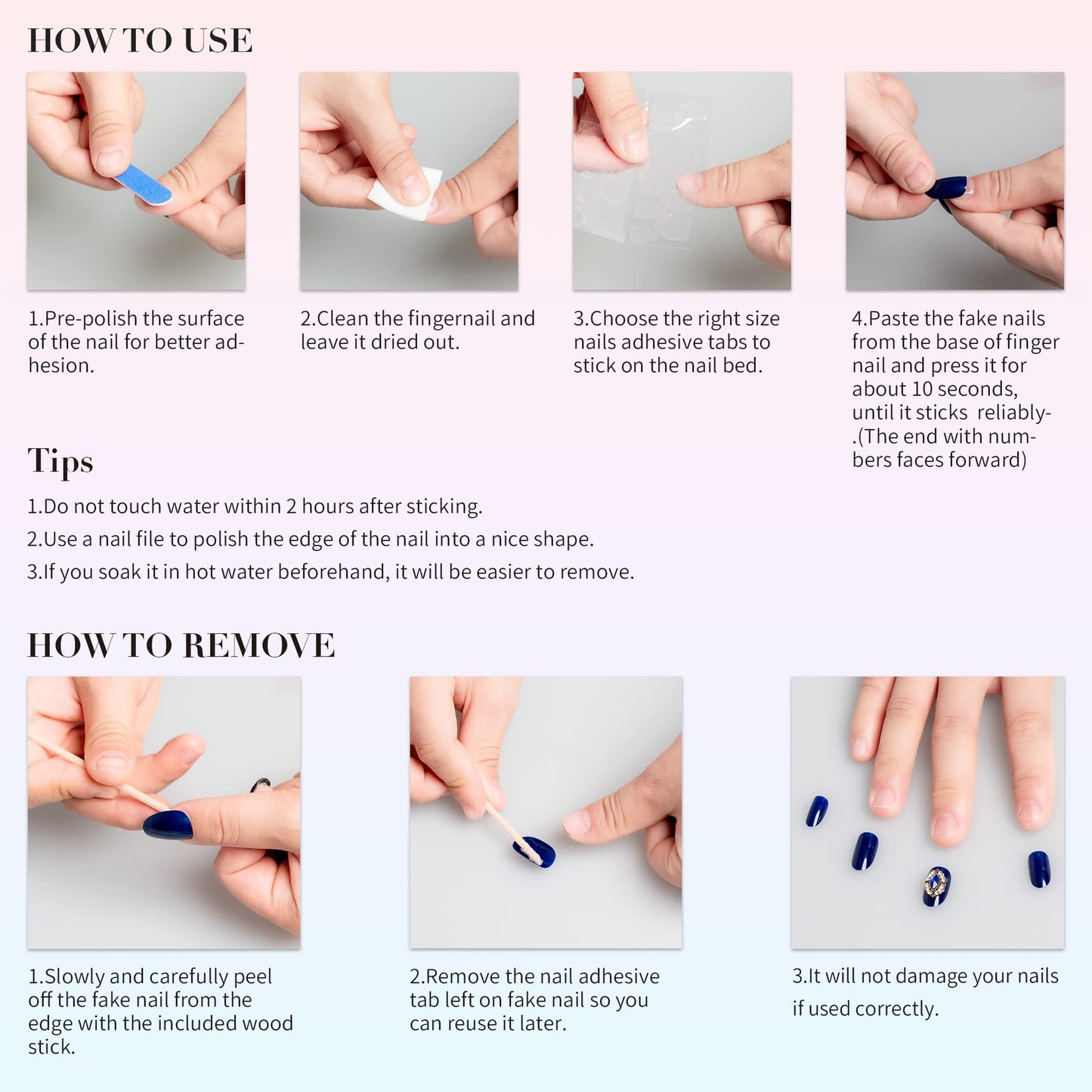 Sun&Beam Nails Handmade Press-on Medium Long Almond Black White Gold 3D Mirror Pearl Design False Nail Tips 10 Pcs (#130 L)