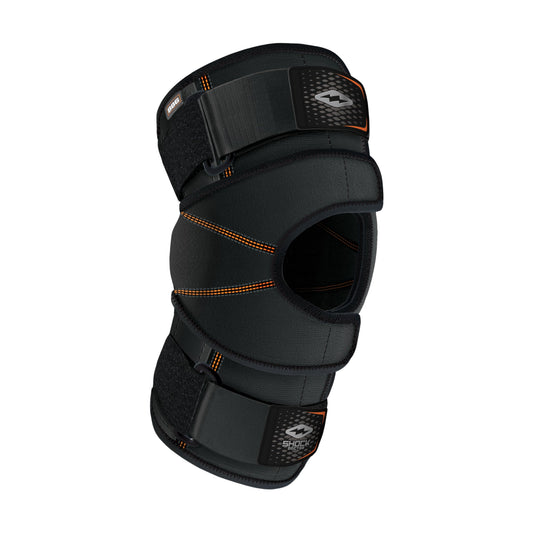 Shock Doctor Knee Brace Wrap, Knee Support for Patella Issues, Injury Recovery, Compression Support for Medial & Lateral Knee Stability, Single, Black, X-Large