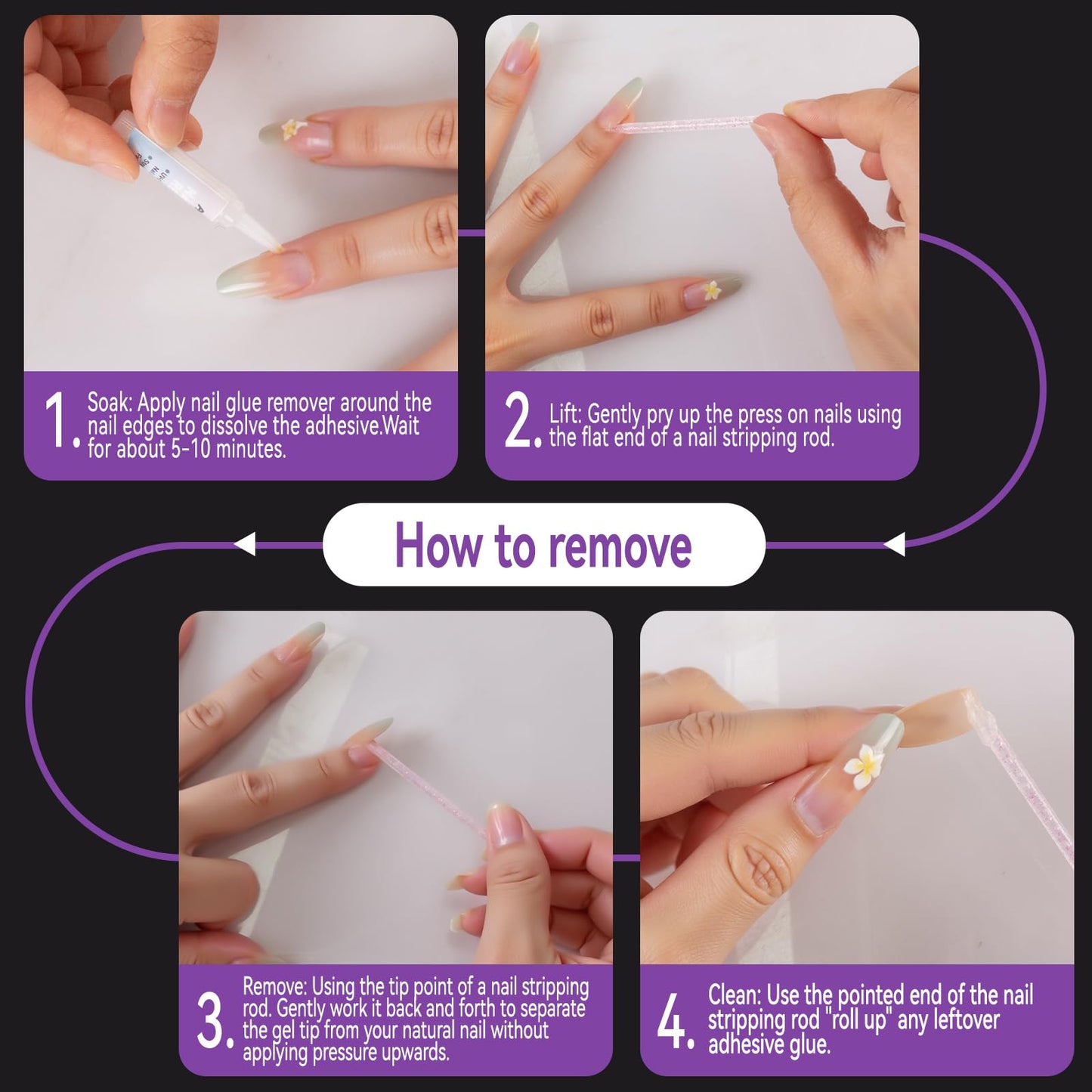 PHIXBEAR PRO UV Jelly Nail Adhesive Tabs Glue Stickers (288pcs), 32X Strong UV Nail Glue for Press Ons, Waterproof Super Sticky Long Lasting, Large 12 Size Easy Remove