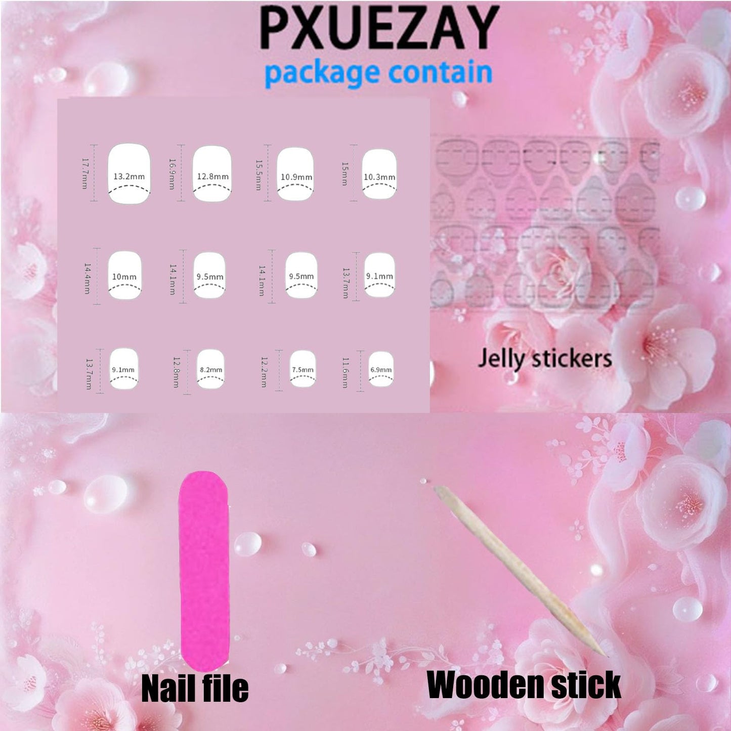 Almond Press on Nails Medium Fake Nails Red French Nails Press ons Glossy Glue on Nail with 3D Bow Pearl Rhinestones Lines Cherry Designs Nude Stick on Nails for Women 24Pcs