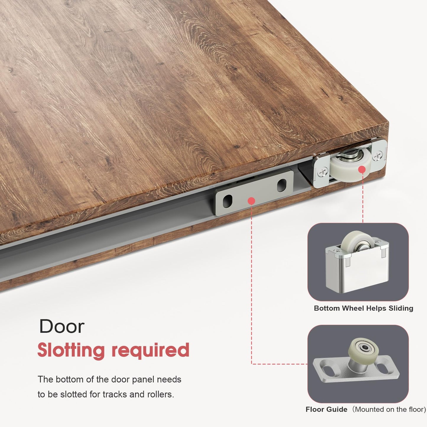 40" Concealed Sliding Barn Door Hardware Kit with Soft Close Mechanism for 32in Passage Opening, Hidden Aluminum Track System, Wall Mount for Interior Wooden Door (NO Door)