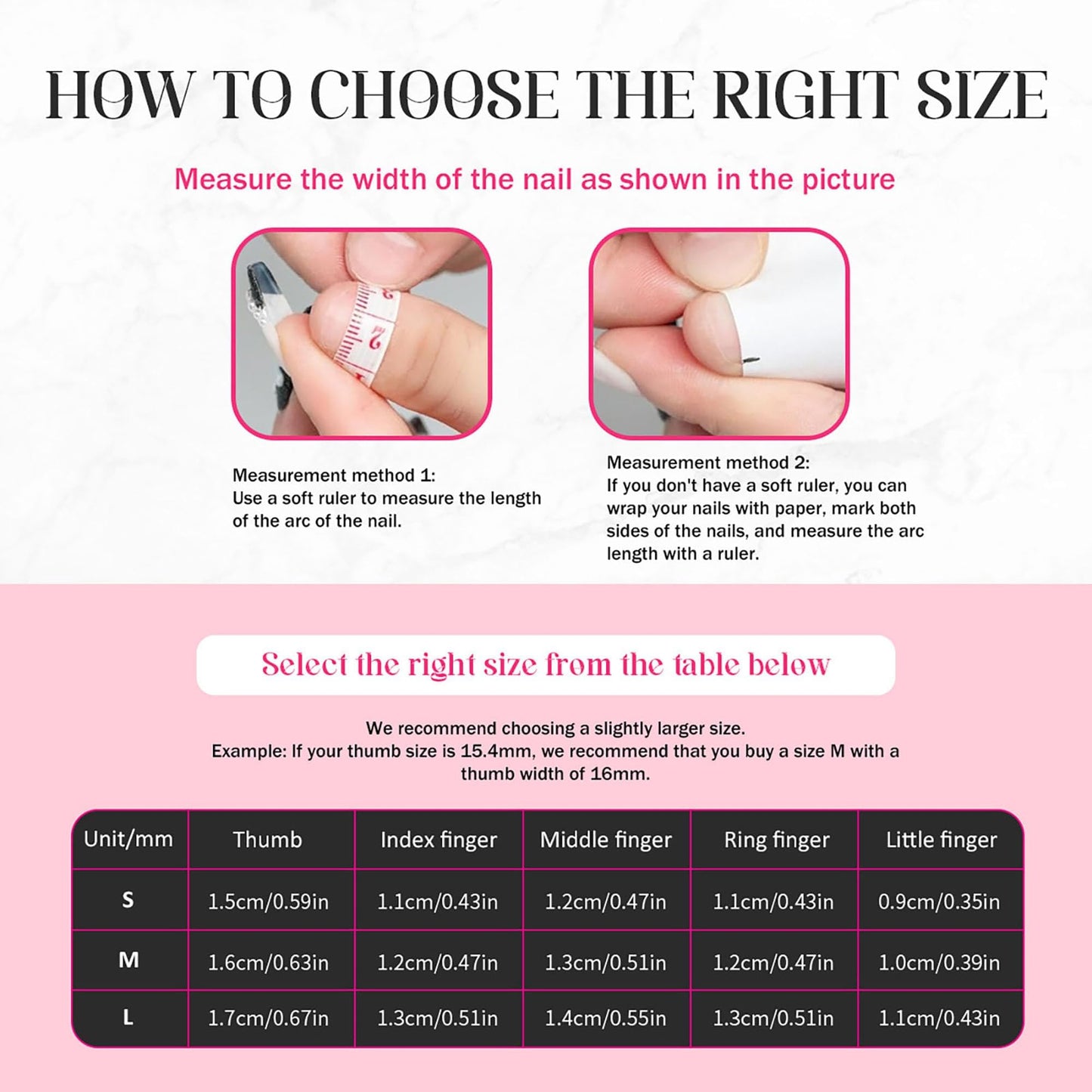 Long Press on Nails Handmade Almond Fake Nails French Tip False Nails 3D Flower Art Designs Acrylic Nails Press Ons Sparkly Reusable Glue on Nail for Women 10Pcs Nail Decorations (Size M)