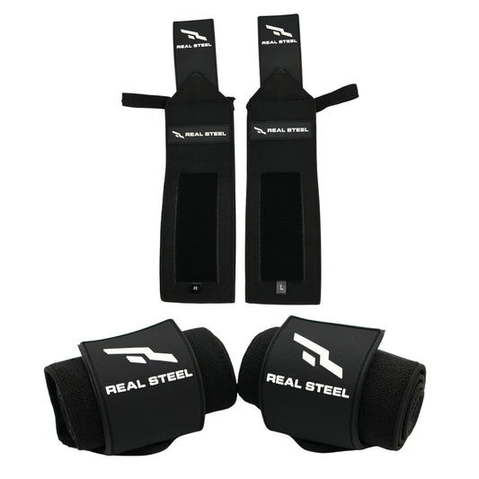Real Steel Heavy-Duty Wrist Wraps for Weightlifting Men & Women - 24" Gym Wraps with Thumb Loop - Wrist Straps for Weightlifting Support, Powerlifting, and Strength Training - Workout Support Braces