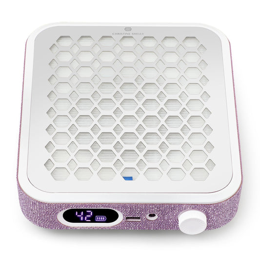 CHRISTINE SHELLY Nail Dust Collector, Rechargeable Dust Collector Nail Tech, Powerful Vacuum Fan Vent Dust Collector Extractor Dust Suction Machine for Acrylic Nails Polishing, Nail Salon&Home,Purple