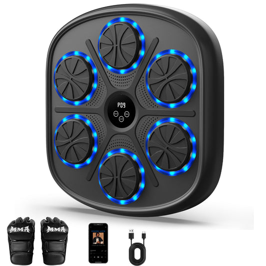 heetipuk Music Boxing Machine for Adults and Kids, Smart Bluetooth Boxing Machine Wall Mounted Music, Adjustable Hitting Sound Volume, Durable PU Material, Fitness/Lose Weight in Home
