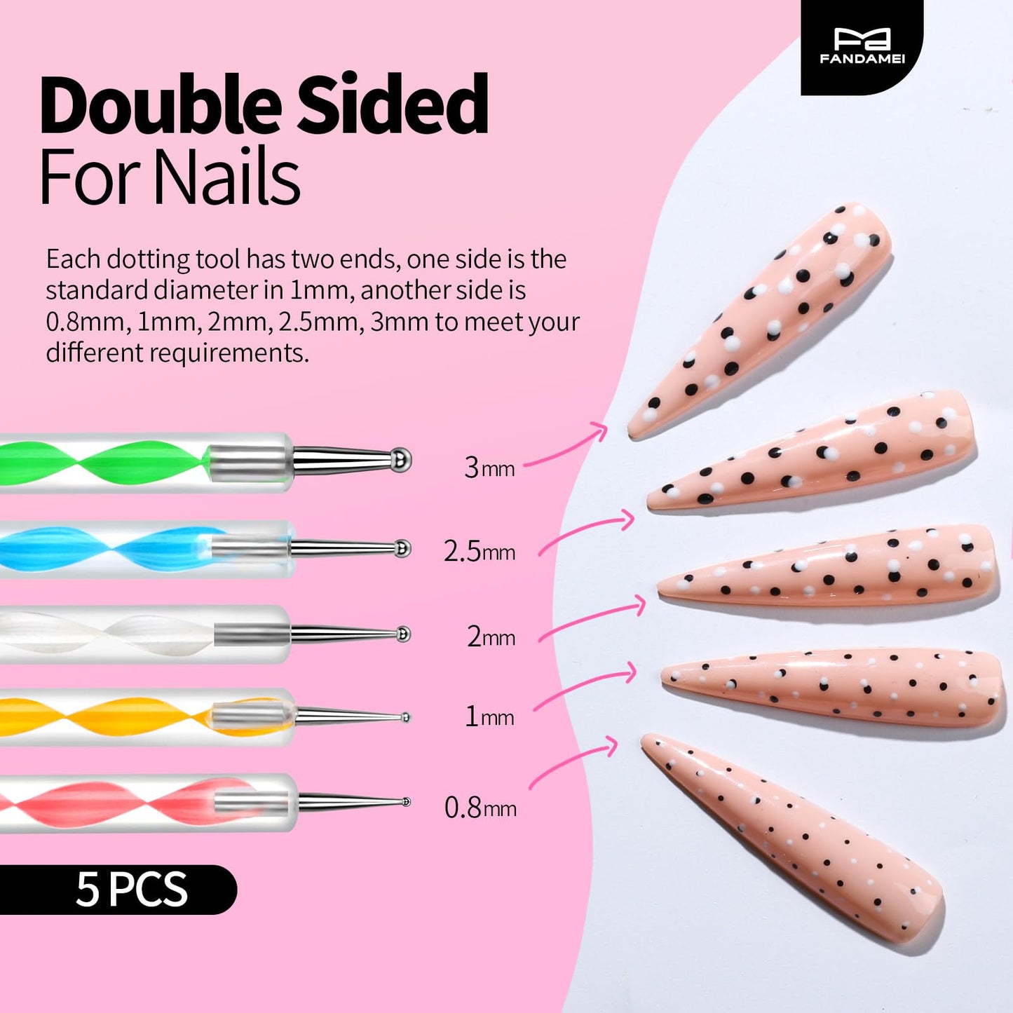 FANDAMEI Nail Art Brushes, Nail Art Tools, Nail Design Tools, Nail Brush Set With Nail Stand, Nail Holder For Painting Nails, 11PCS Nail Brushes For Nail Art, 5PCS Nail Dotting Tool, Nail Art Palette