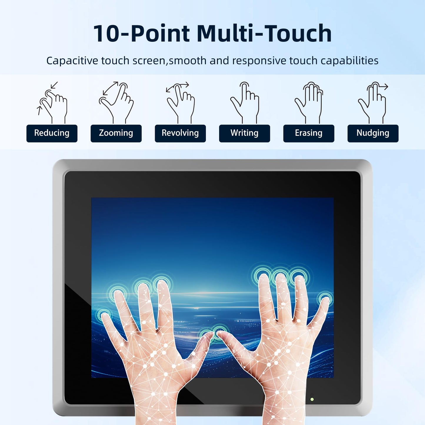 NORQIN 17 inches Industrial Embedded Panel PC,10 Point Capacitive Industrial Touch Screen Panel Computer,IP65 All-in-One Computer,Windows OS,for Kiosk,Factory,Automation (i3-7100U,8GB RAM 256GB SSD)