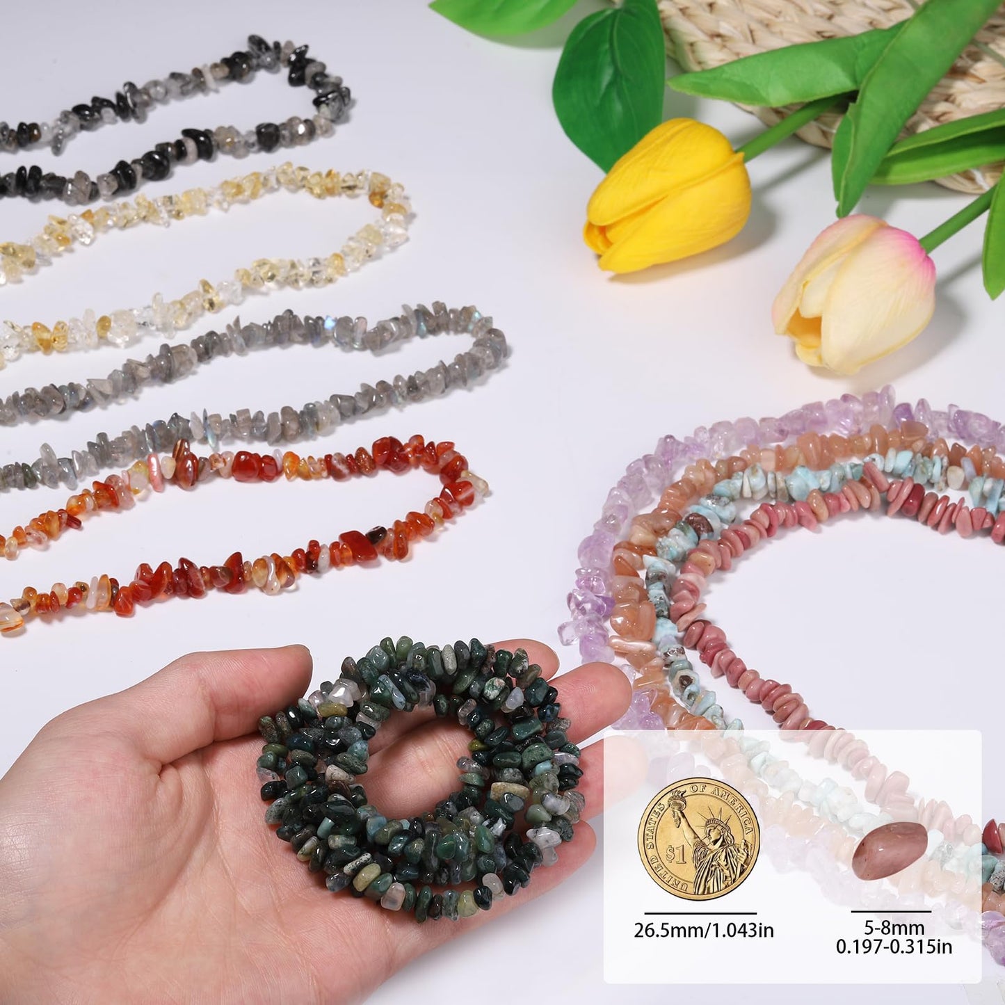30in Purple Jade Natural Chip Stone Beads 5-8mm About 230pcs, Irregular Drilled Purple Bead for Bracelets Jewelry Making Supplies for Adults, DIY Crafts.
