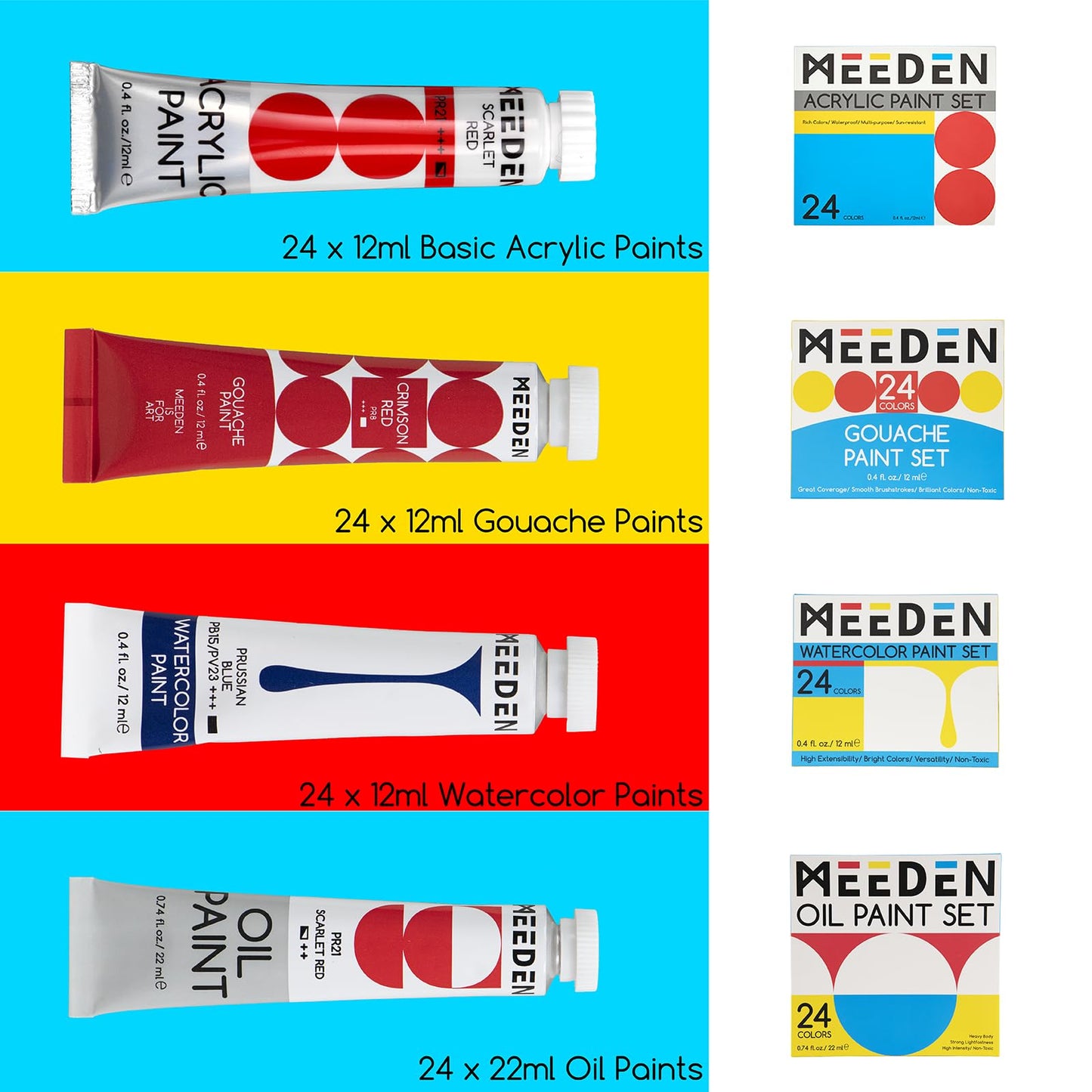 MEEDEN 141PCS Art Supplies with French Easel, All-in-one Painting Set for Artists Beginners