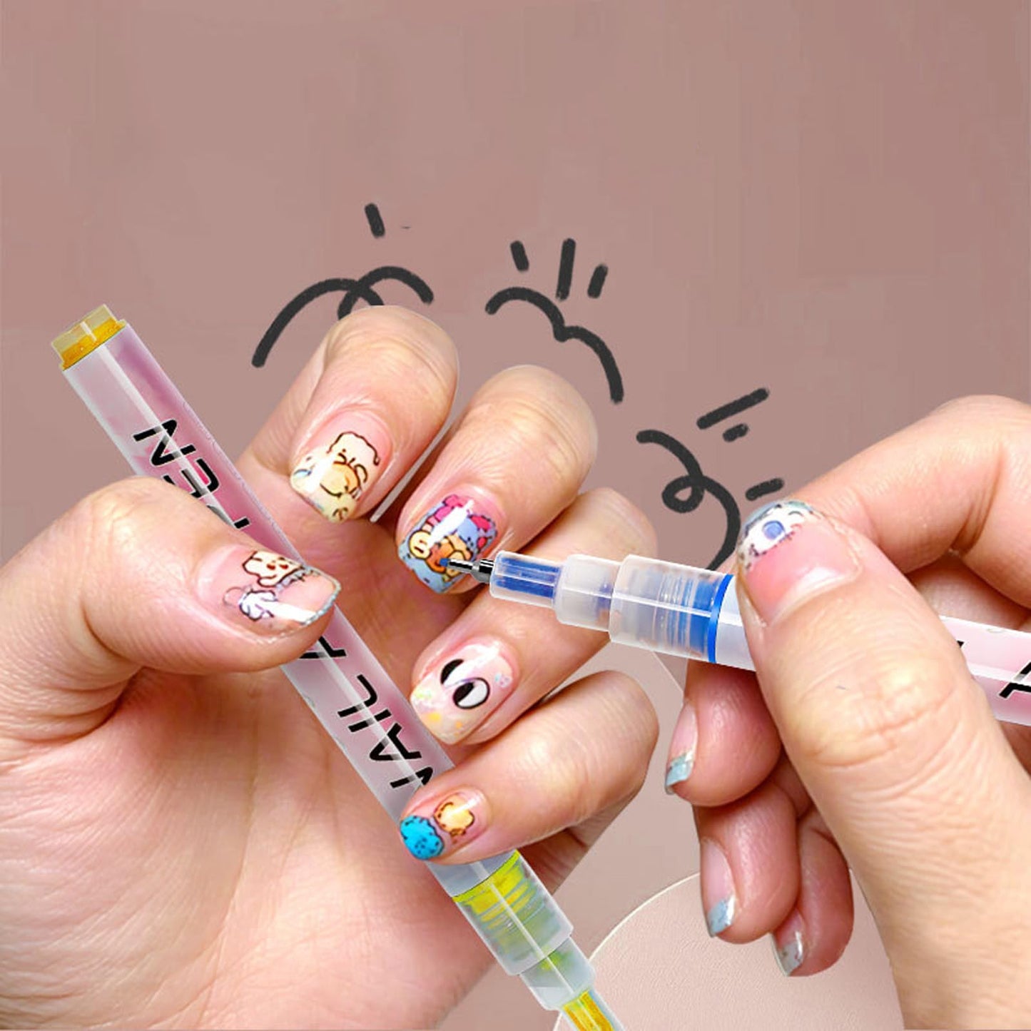 12 Color 3D Nail Art Pens Set,3D Nail Polish Pens Graffiti Dotting Pen Acrylic Paint Pens Point Liner Pen Drawing Painting Nail Art Pens for DIY Nail Art Beauty Adorn Manicure Tools(Style 1)