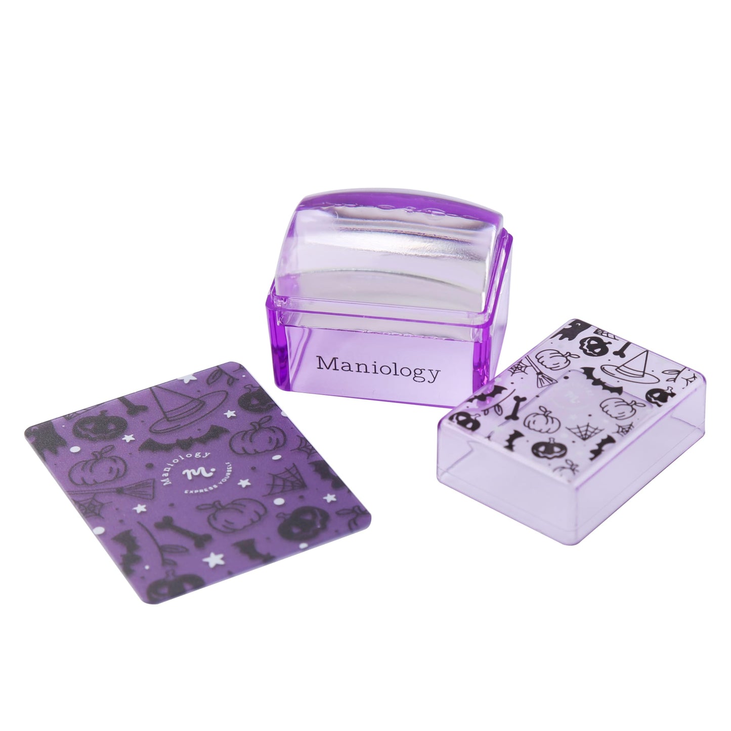 Maniology Trick or Treat Nail Stamping Starter Kit | Spooky, Cute & Classic Halloween Nail Art Designs – Includes Stamping Plate, Polish, Top Coat, Stamper & Scraper Card for Fun DIY Manicures