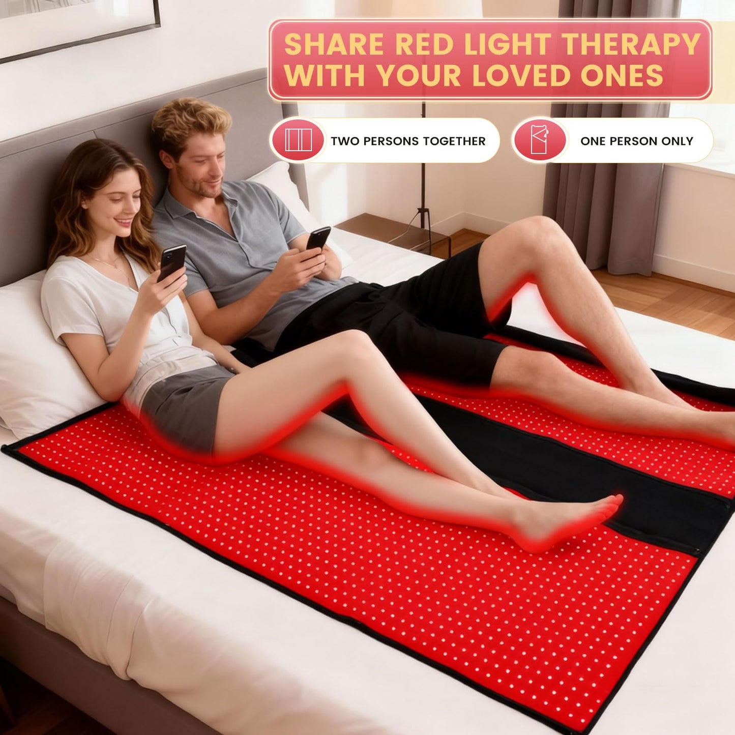 71"x32" Medical-Grade TPU Red Light Therapy Mat for Full Body Pain Relief, Dual Wavelength Infrared Red Light Blanket with 2,520 (660nm & 850nm) LEDs for Home Use