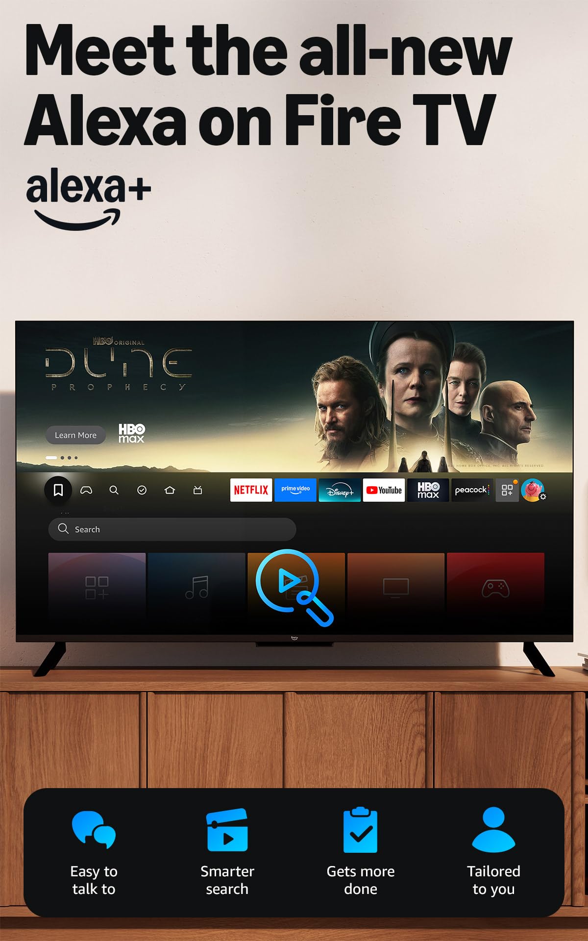Amazon Fire TV 55" Omni QLED Series (newest model), 4K Ultra HD smart TV, HDR10+, Dolby Vision, Dolby Audio, quad-core processor, hands-free with Alexa
