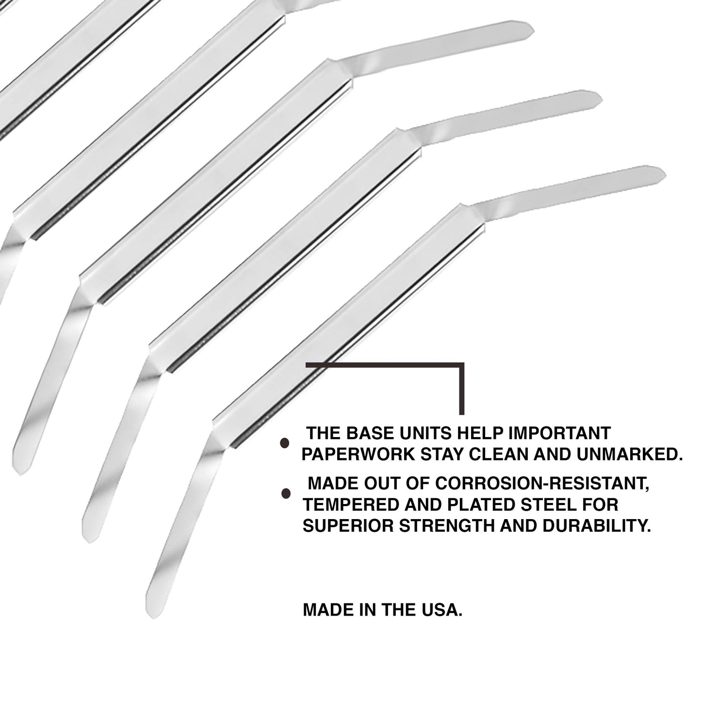 OLYMPX 100 Pcs of 1 Inch Capacity Premium Metal Paper Prong Fasteners Bases, 2.75 Inch Base for Paper File Clip Folder Accessories, Office Paper Clamp, Silver Box of 100