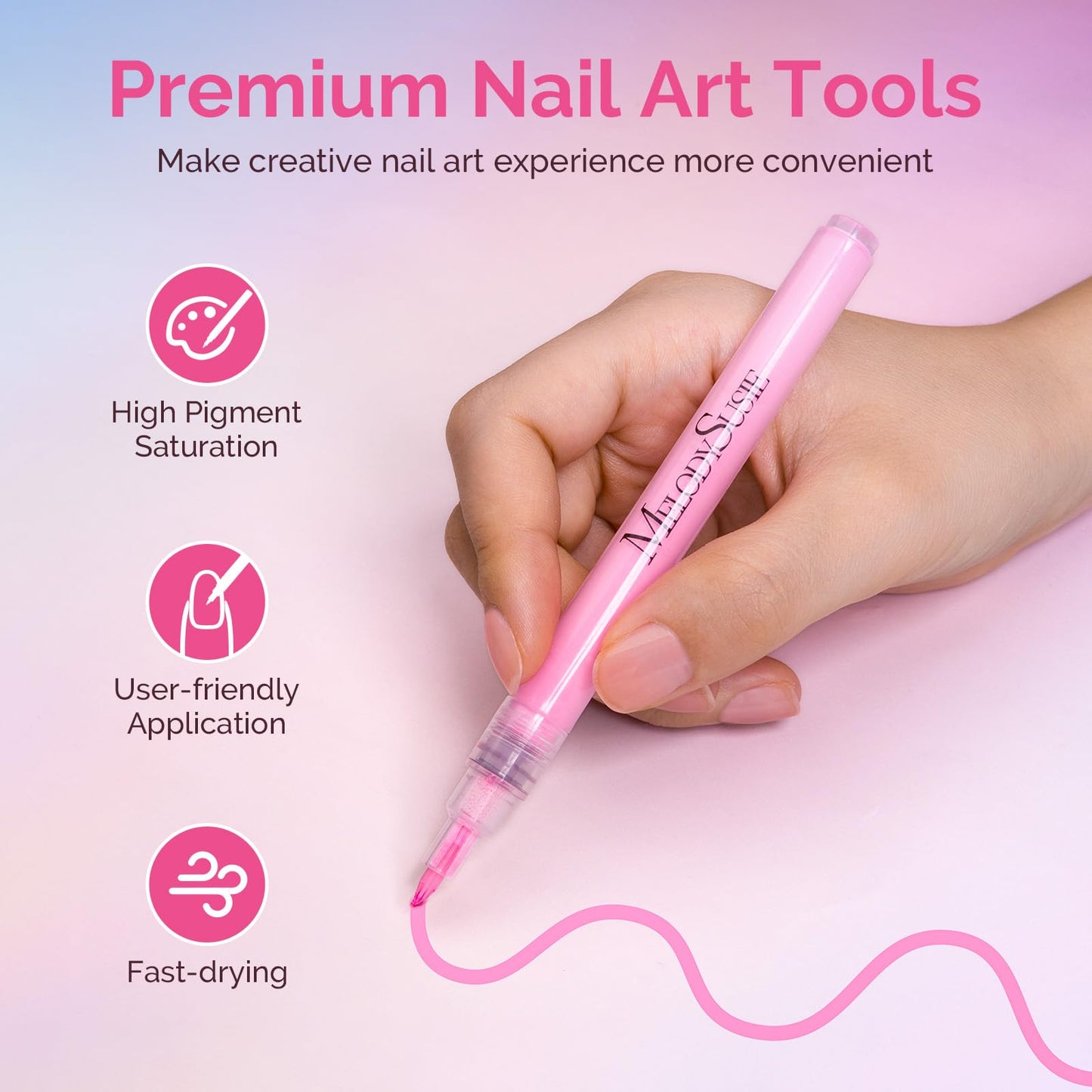 MelodySusie Nail Art Pens Set, 12 Colors 0.7MM Nail Polish Pens for Nail Art, Nail Dotting Tool, Drawing Pen for Nail Design, Manicure Nail Pens for Salon and DIY at Home