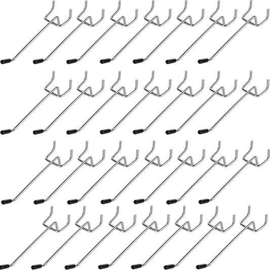 SENENQU 100PCS 4 Inch Pegboard Hooks Peg Board Hooks Accessories Fit 1/8” and 1/4” Peg Board with Rubber Tipped, Metal Pegboard Hooks for Garage, Office, Kitchen, Store