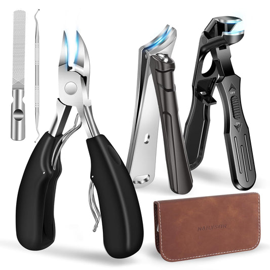Professional Toenail Clippers for Thick Nails for Seniors,Large Angled Head Toe Nail Clippers with Wide Opening Catcher, Eagle Beak Nail Clippers for Ingrown Toenail,Slanted Nail Cutters for Men Women