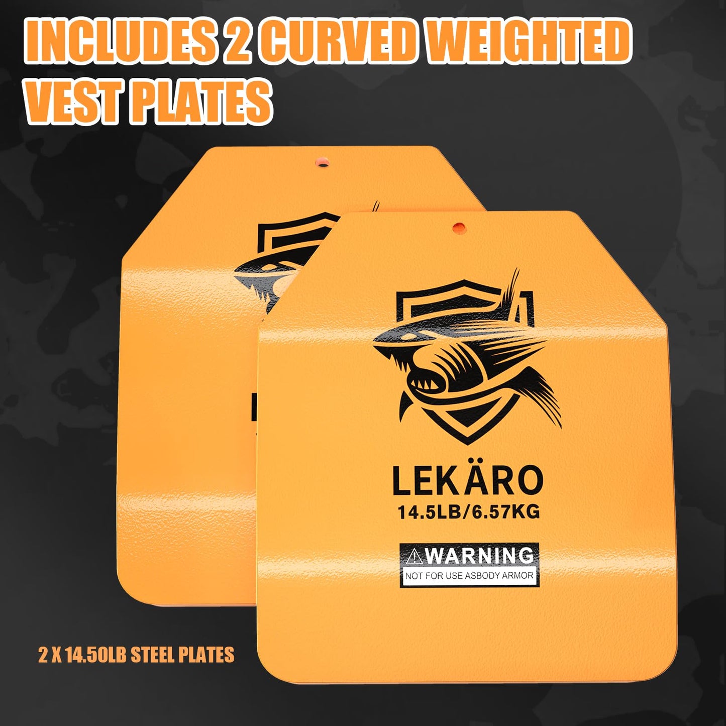 Adjustable Weighted Vest, Curved Weight Vest Plates 14.5LB Pair, Workouts Vest for Women Men, Strength Training, Running, Fitness, Heavy Workout