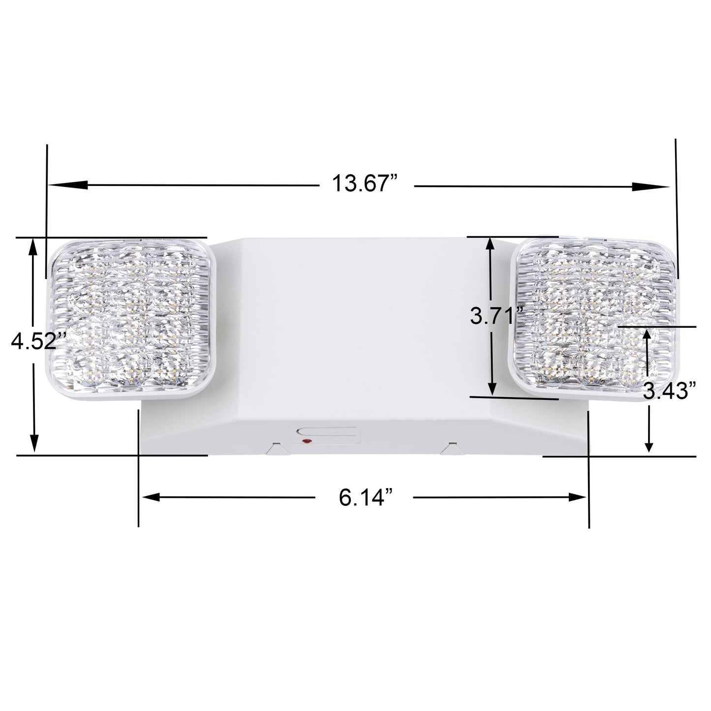 GRUENLICH LED Commercial Emergency Light with Dual Head and Backup Battery, US Standard, AC 120-277V, Hardwired Emergency Light Fixtures for Business Office Power Outages, 6-Pack