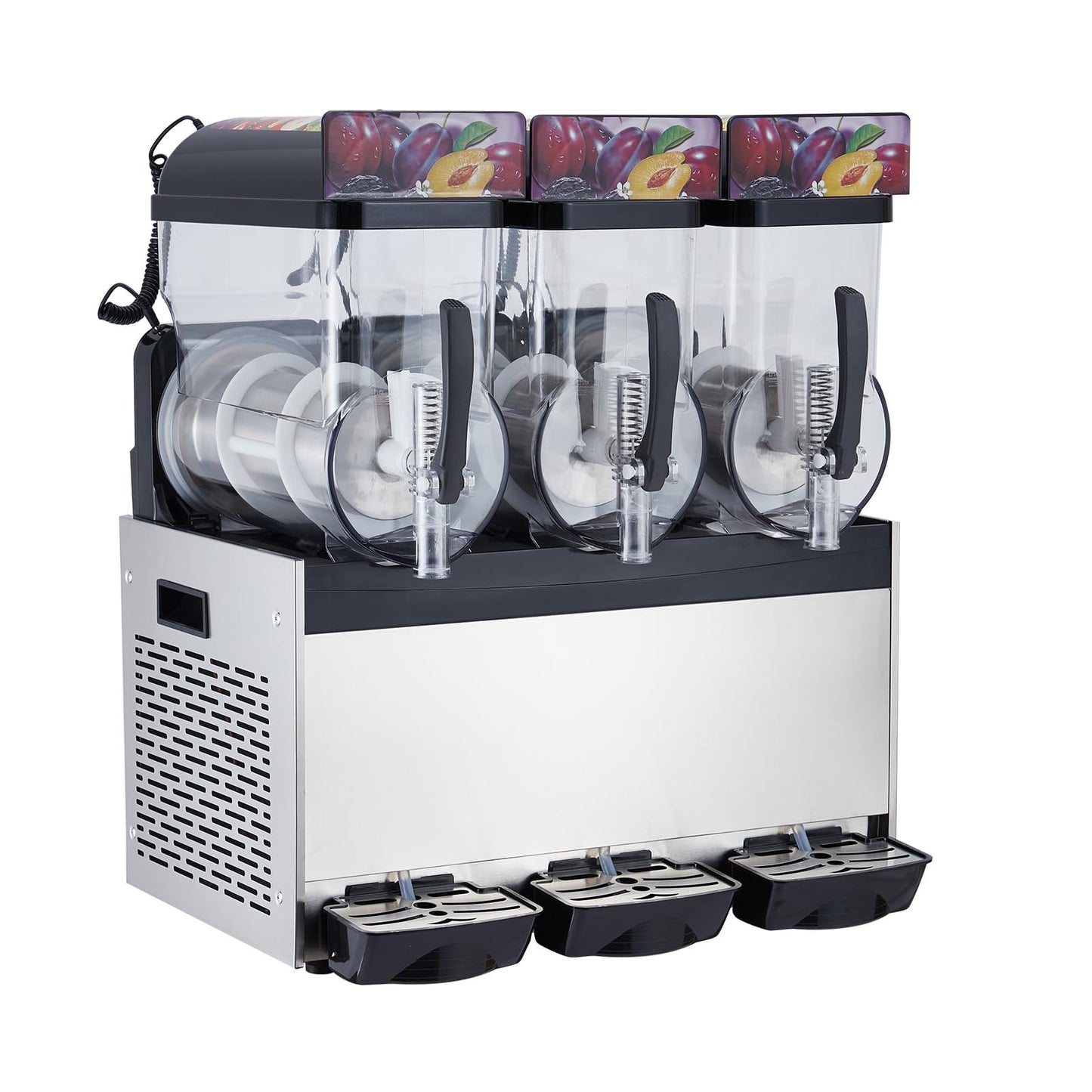 PeacefulHues Commercial Slushy Machine Frozen Drink Machine, Double Tank 12l 700w Stainless Steel, Margarita Wine Slush Smoothies Maker for Restaurant Bar Party