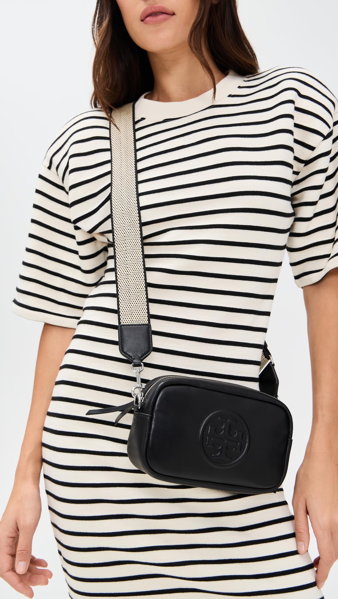 Tory Burch Women's Miller Soft Mini Crossbody Bag, Black, One Size