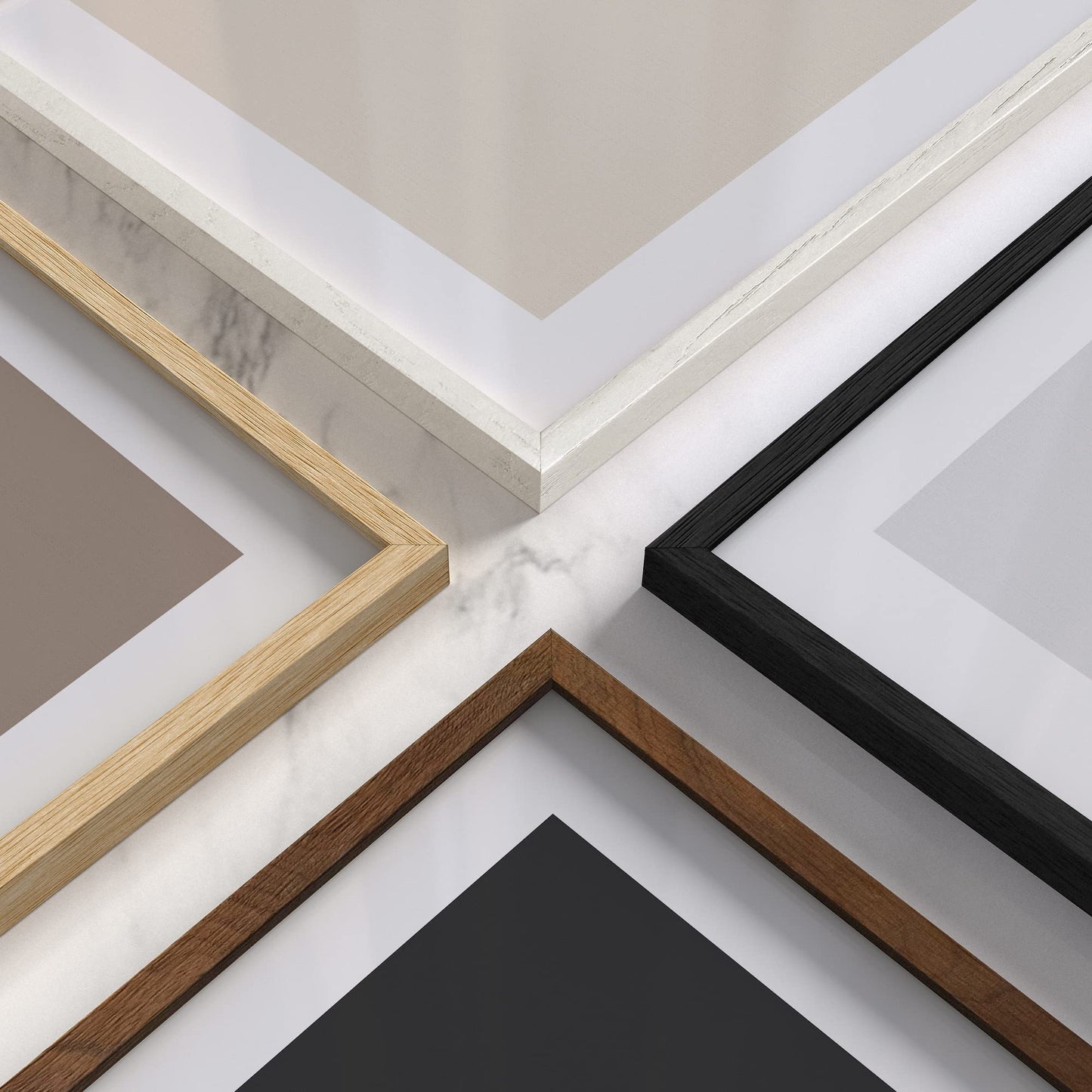 HAUS AND HUES Beige Oak Wood 8x10 Picture Frame - Modern Wood Wall Art Display - Lightweight 8x10 Frame for Art Prints, Photos, Posters - Ready-to-Hang Vertically & Horizontally (Set of 6)