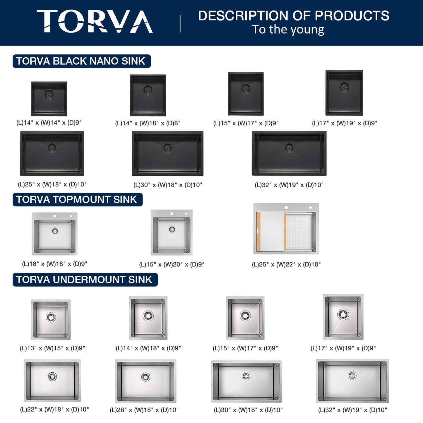 TORVA 22-Inch Undermount Kitchen Sink, Premium 304 Stainless Steel Bar Sink - 10 Inches Deep Basin Single Bowl Sink