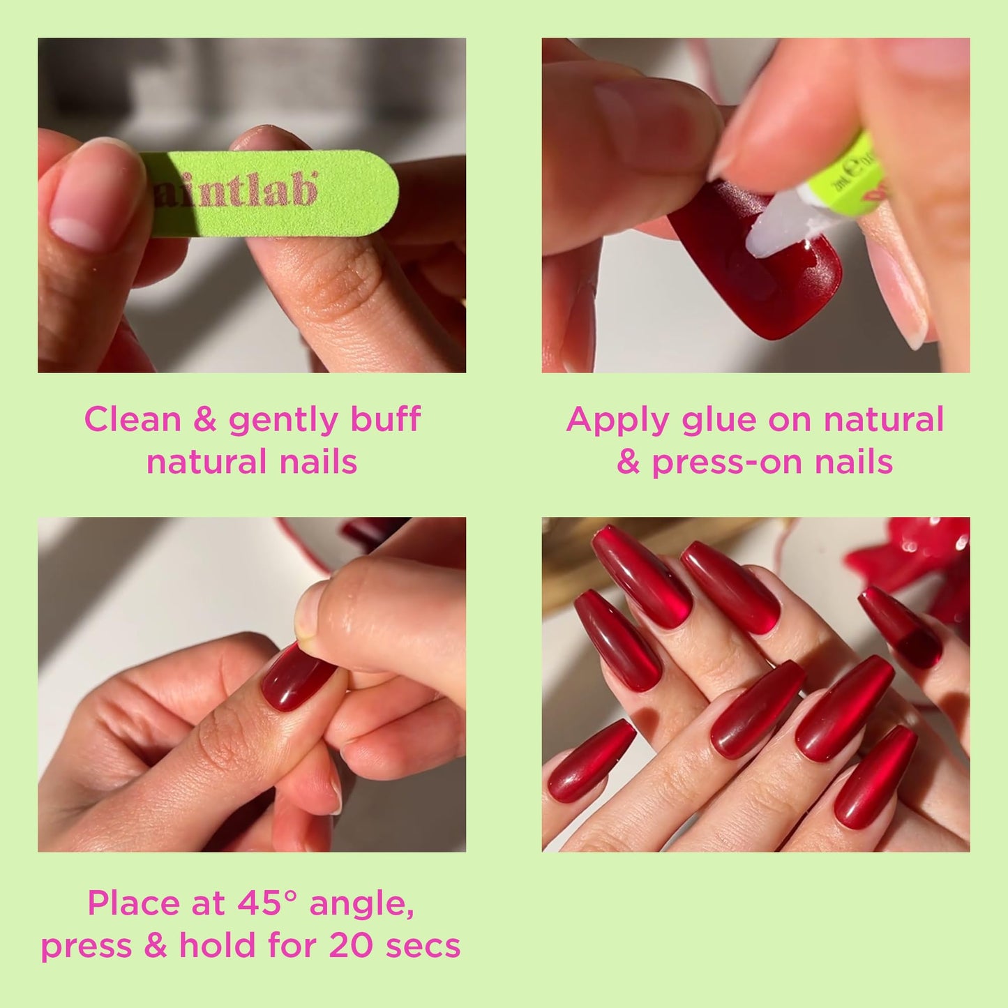 PaintLab Press On Nails - Blue Celestial Waves Coffin Fake Nails, 30 Nails in 15 Sizes with Glue, Reusable Salon Quality Press On Nails
