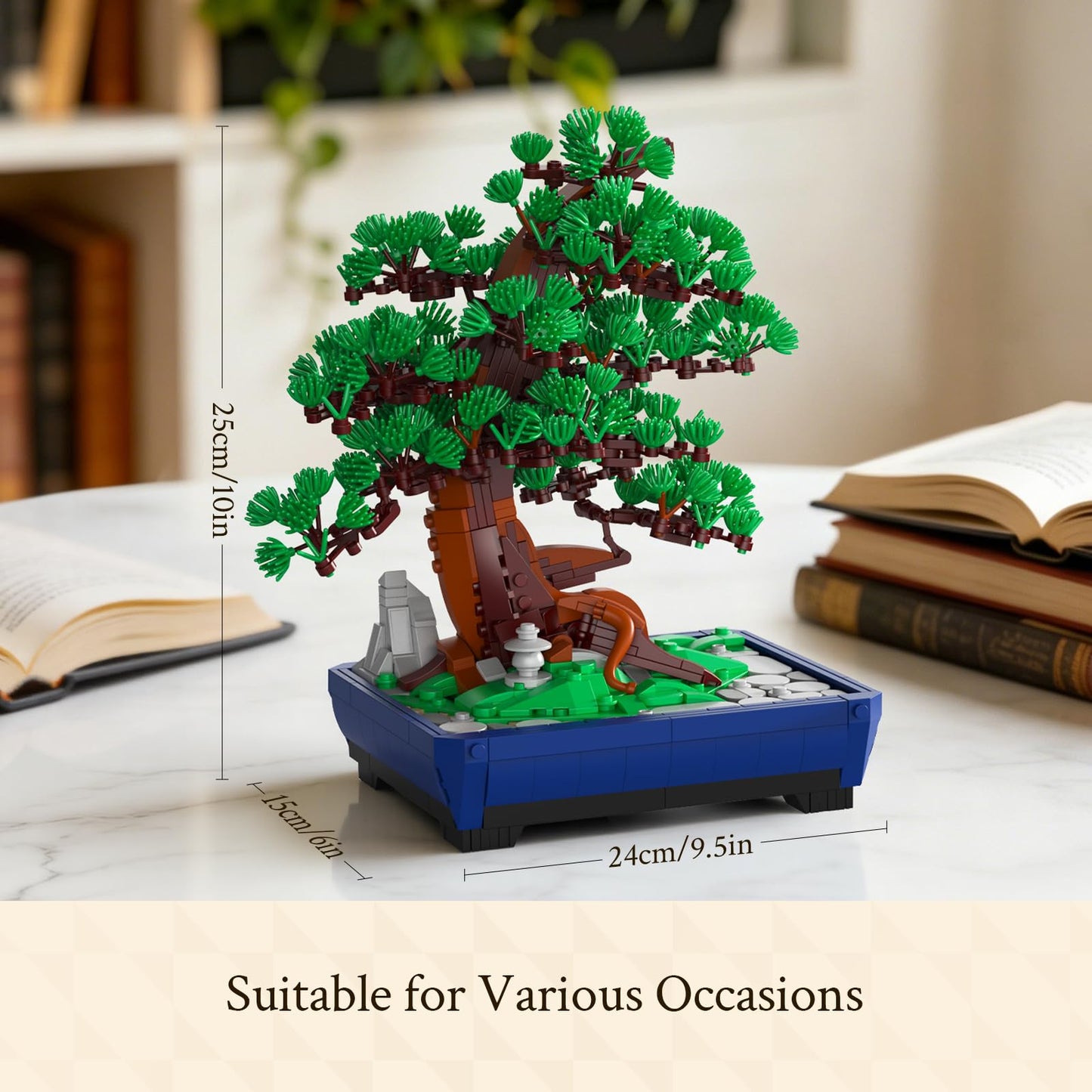 Wise Block Bonsai Tree Building Set, 950 pcs Pine Building Blocks, Artificial Bonsai Tree Plants for Home Decor, DIY Arts & Crafts Kits