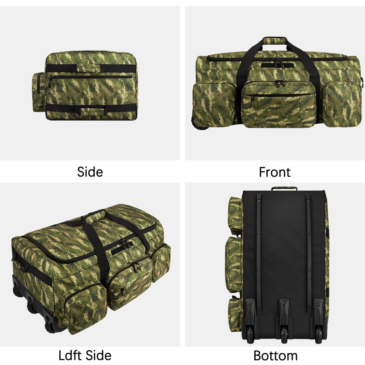 TENFLY Large Rolling Military Deployment Bag, 120L Heavy Duty Tactical Duffel with Wheels, Waterproof Luggage for Travel Camping Outdoor Adventures and Gear Storage
