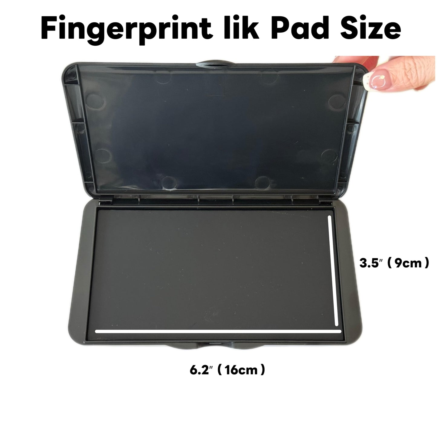 Fingerprint Ink Pad Ultra-Black 6.2" – Quick-Dry, Flawless, Non-Toxic Ink for 10,000+ Clear Prints – Large Stamp Pad for Notary, ID Verification, Banks, Schools, Law Enforcement & Legal Forms