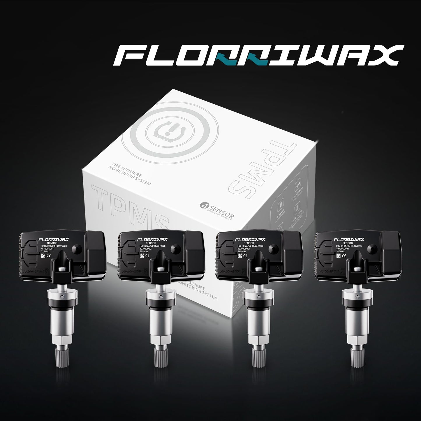 FLORRIWAX TPMS Sensor, Set of 4 315Mhz Tire Pressure Sensor Compatible with Nissan Infiniti Suzuki, Tire Sensor OE Replaces#19316553,40700JK01B,40700JA01B,40700CD001,40700JA01C