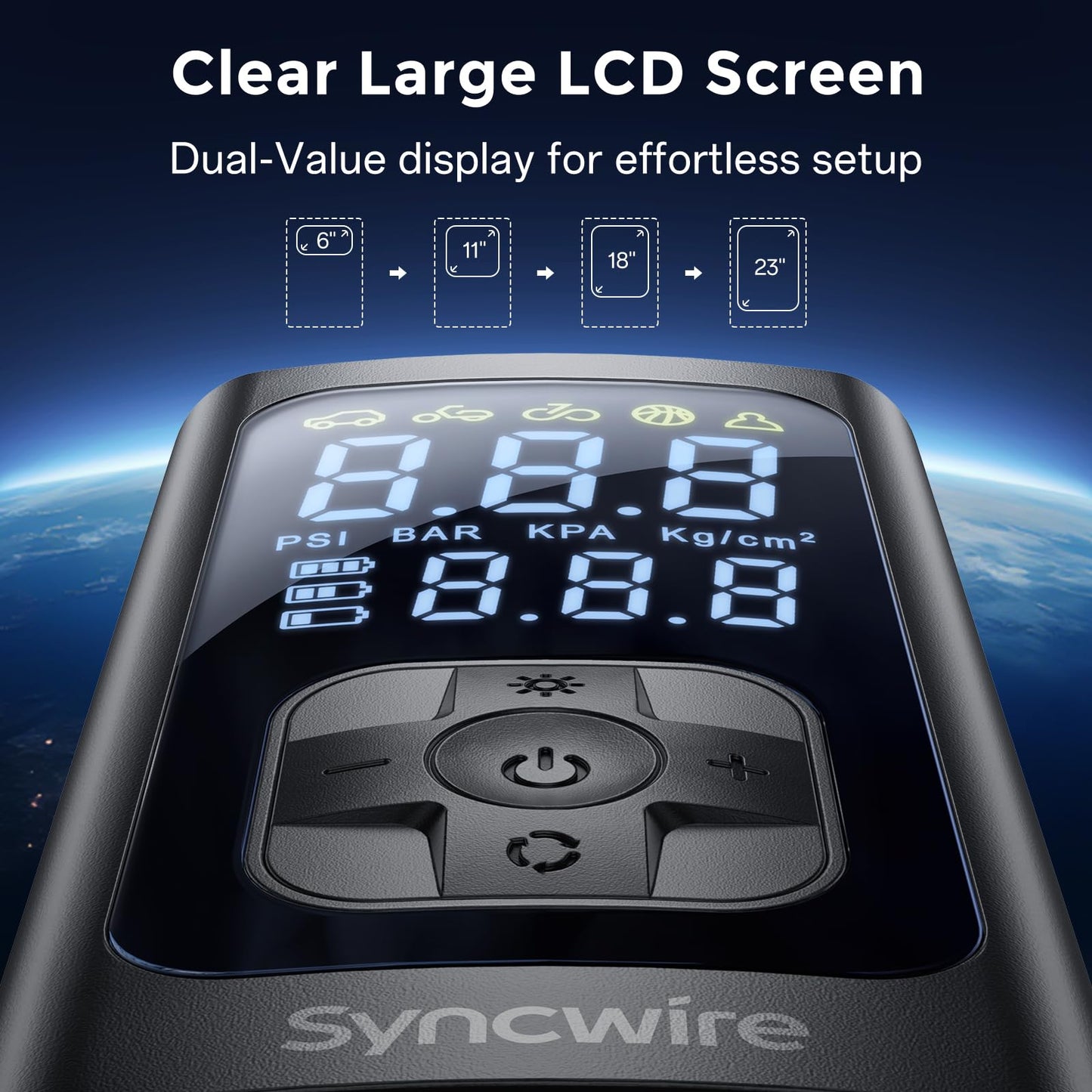Syncwire Bluetooth FM Transmitter and Tire Inflator Portable Air Compressor