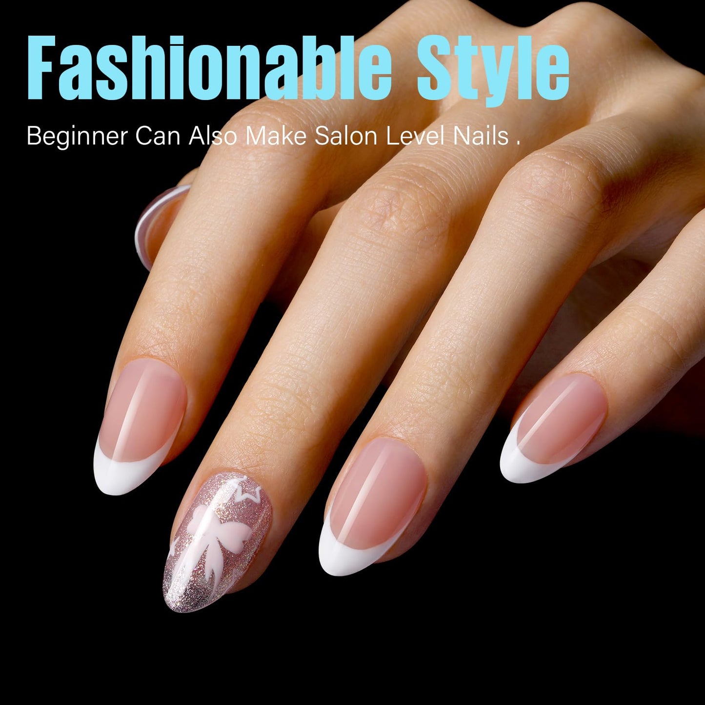 TOMICCA Short Almond Nail Tips 240Pcs 15 Sizes Short Nail Tips Full Cover Half Matte Pre-shaped Wide Nail Bed Clear Gel Nail Extension Tips for Beginners Professionals DIY Home Salon Wedding