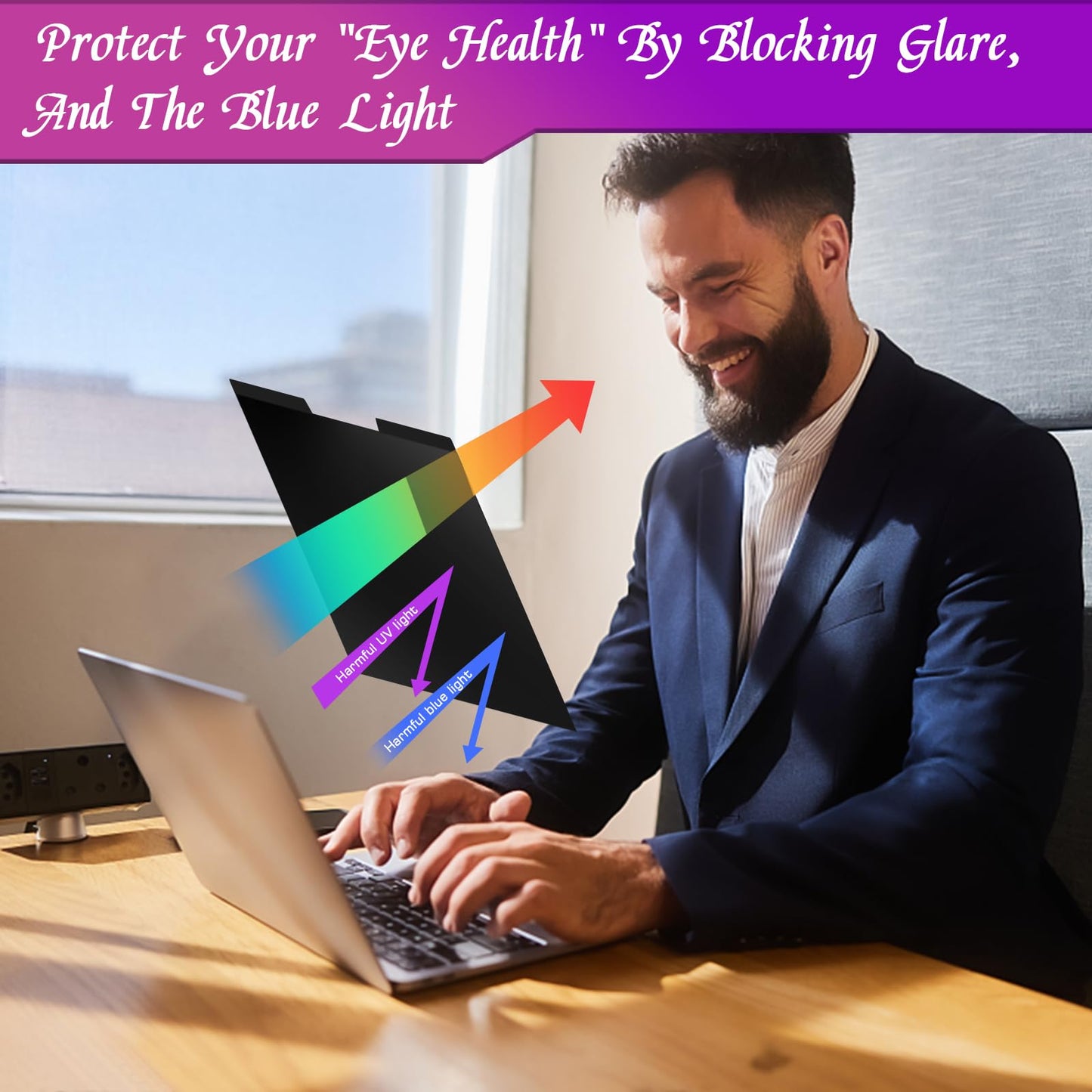PYS Magnetic Laptop Privacy Screen Filter 15.6 Inch 16:9 - Detachable Computer Screen Privacy Shield, Anti-Glare Blue Light, Removable 15.6" Screen Protector for Lenovo, HP, Dell, Acer, ASUS