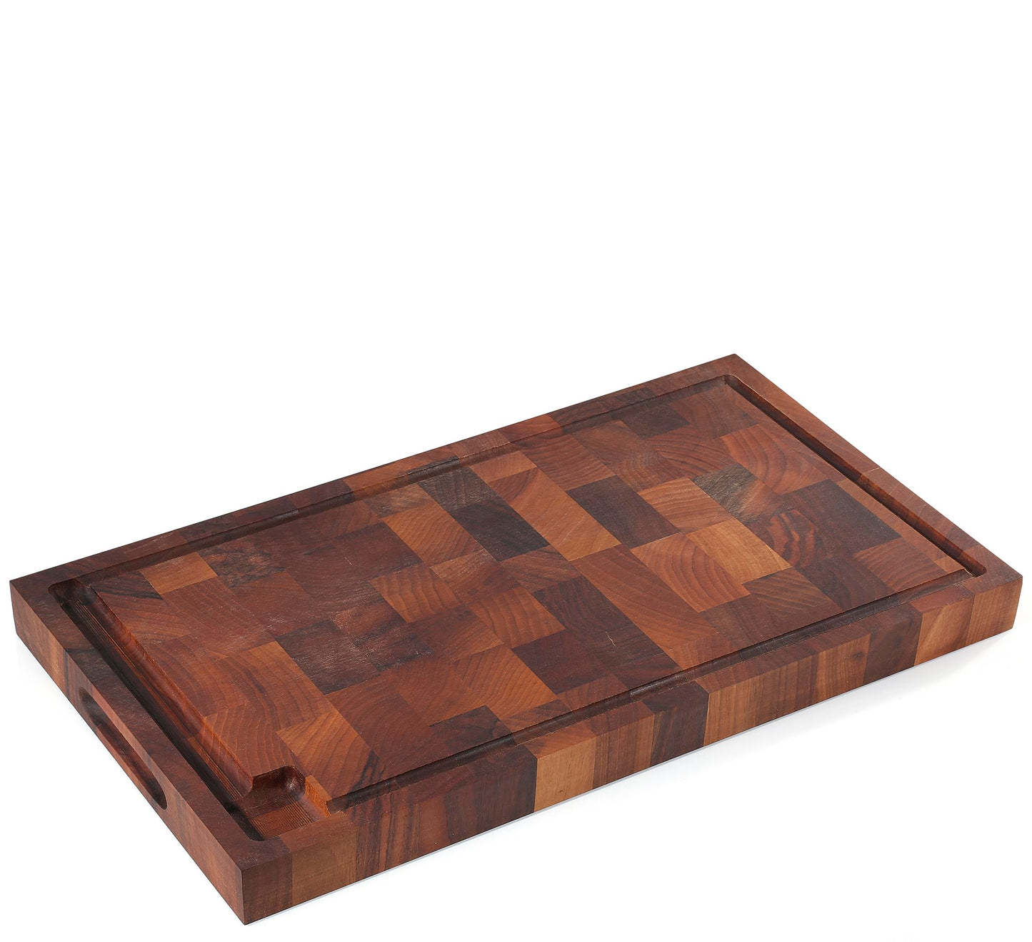 Zassenhaus Walnut End Grain Chopping Block Cutting Board With Juice Groove & Integrated Handles 21" x 12" x 1.6" - Wood Cutting Board