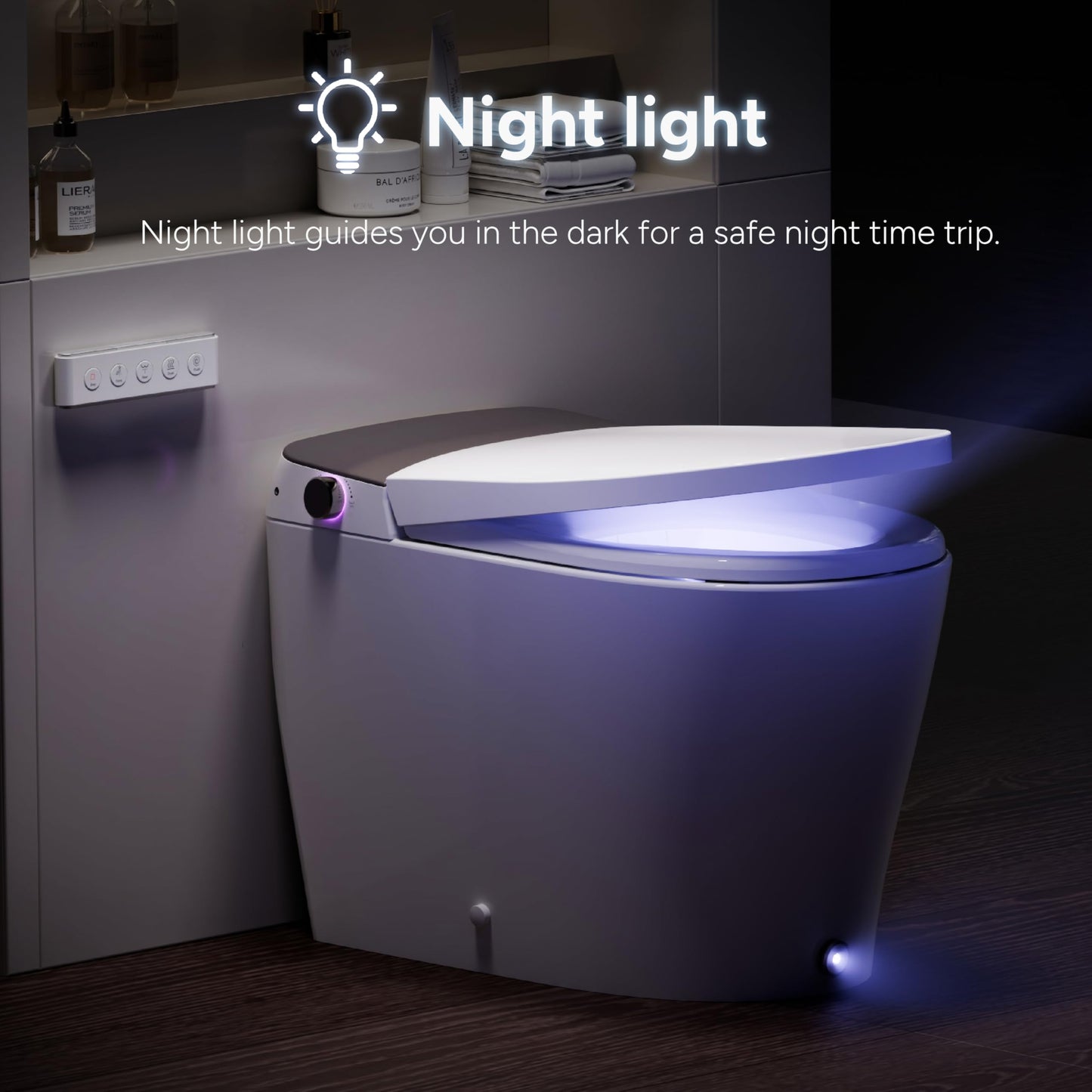 Casta Diva Smart Toilet with Bidet Built In, Auto Open/Close Lid, Heated Bidet Seat, Blackout Flush, Auto & Foot Kick Flush, Smart Toilet with Tank,1.06 GPF with Remote(CD-Y060A)