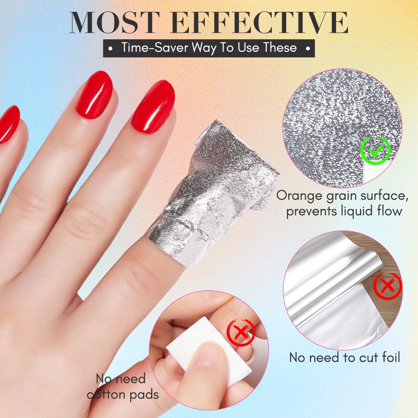 Makartt Nail Polish Remover Set - 200 pcs Foil Nail Wraps with Cuticle Pusher, Soak Off Foils for Gel Remover with Lint-Free Larger Cotton Pads for Gel Polish Removal at Home