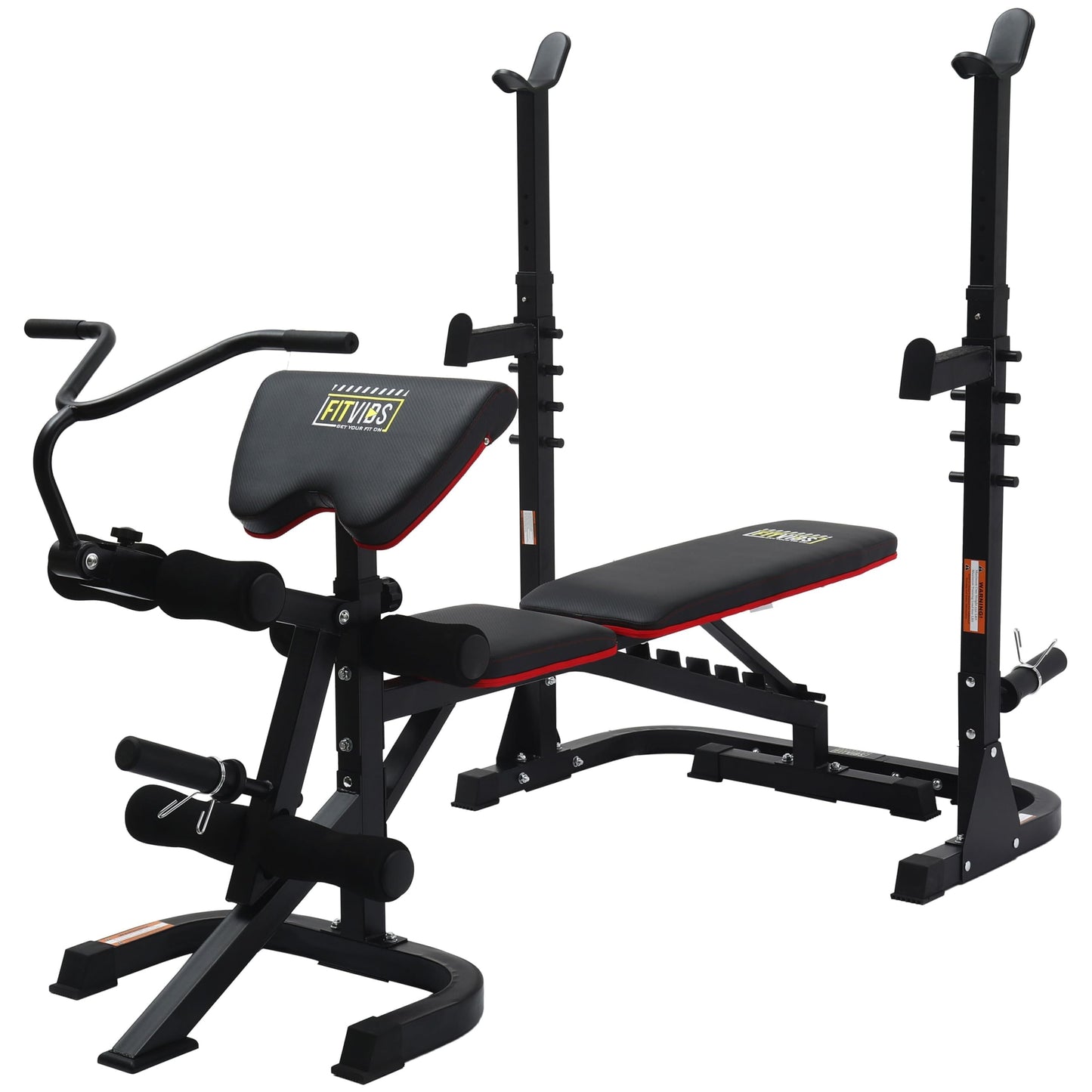 Fitvids Adjustable Weight Bench, Workout Bench for Home Gym, Adjustable Weight Bench Set Workout Machine with Leg Extension and Curl Machine