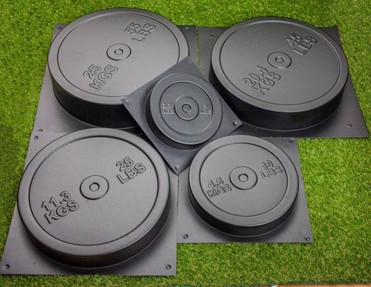 BETONEX DIY Concrete Weight Mold Set - 5 pcs ABS Plastic 2mm Thick - Dumbbell & Barbell Weight Plates