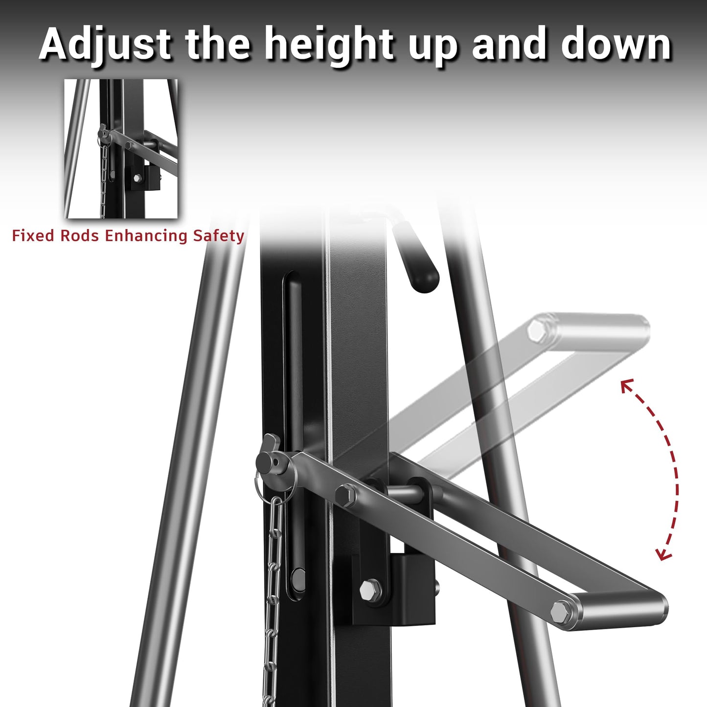 BSMTEK 1.5 Ton Gantry Crane Capacity, 3000LBS Adjustable Height (8.53-12.47 FT) & Width (6.56 FT), Steel I-Beam Construction, Portable Shop Hoist for Factories, Warehouses, Red-2026 Upgraded