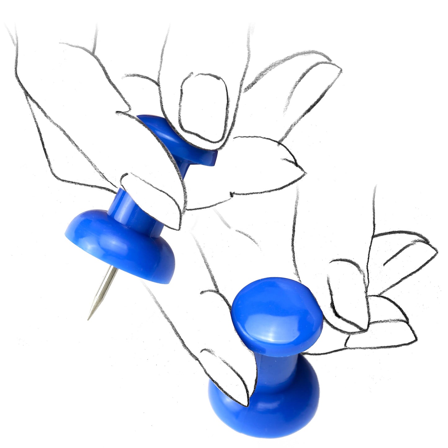 Officemate Giant Push Pins 1.5 Inch, Assorted Colors, Tub of 12 (92902)