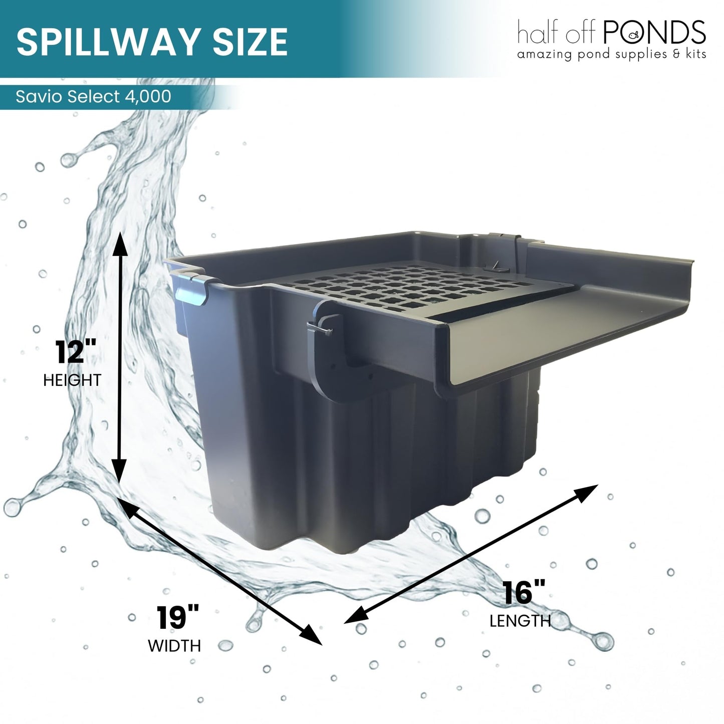 HALF OFF PONDS Savio Select 4,000 GPH Submersible Pump Pond Kit with 20' x 20' EPDM Rubber Pond Liner for Water Garden & Koi Pond