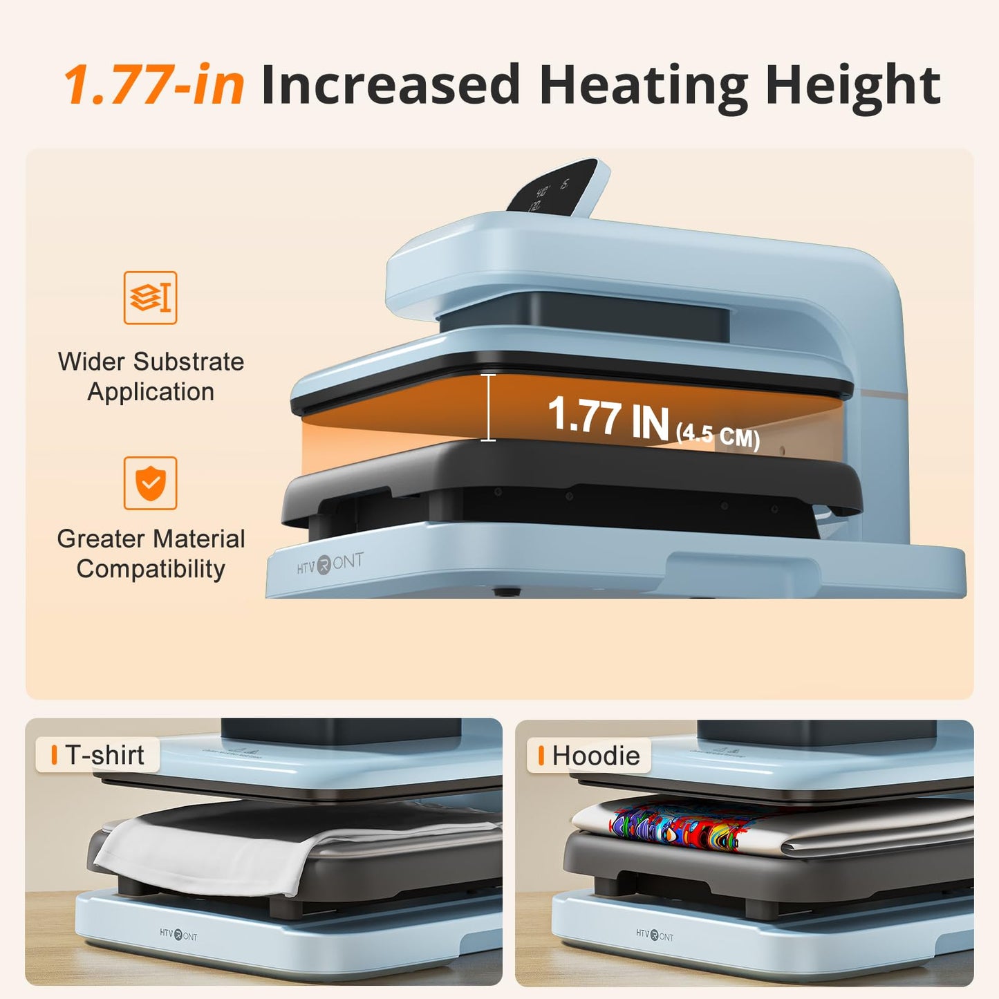 【Premium Heat Press Bundle】 HTVRONT Automatic Heat Press 2 with Adjustable Pressure & Higher Heating Height, Heat Up Fast & Evenly + Mint Mini Heat Press Machine