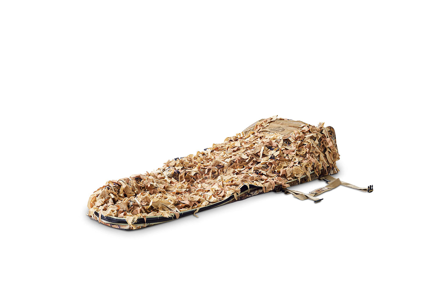 Rig'Em Right Waterfowl Xtreme Low-Profile Ghillie Layout Blind with Prairie Cover with Multi-Layer Padded Backrest, Water-Shedding Cover, Stubble Straps and More (Gore Optifade Marsh)