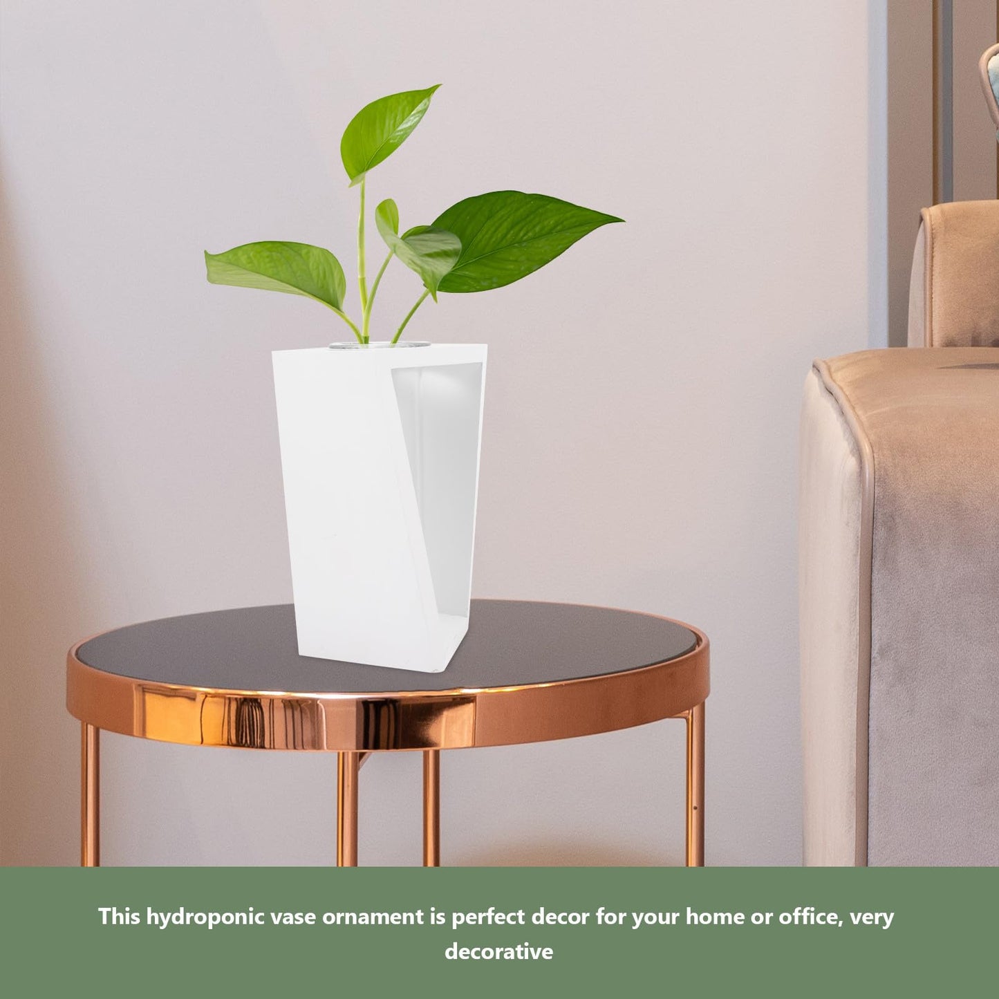 Hemobllo Nordic Style Wooden Frame Glass Propagation Vase Test Tube Planter for Indoor Hydroponic Plants White Holder Home Décor Terrarium Container