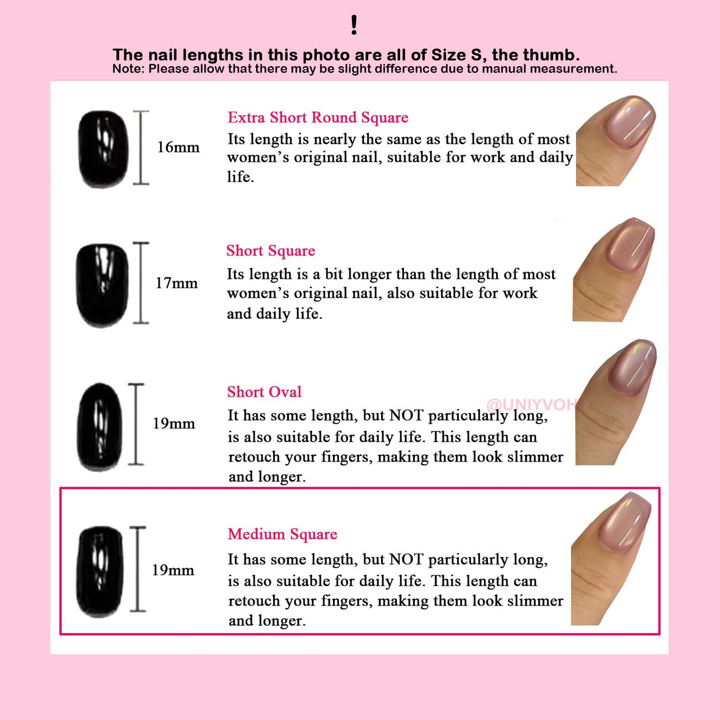 Medium Square Press on Nails Cat Eye Handmade False Nails with Designs, French Tip Short Coffin Reusable Fake Nails (Orange Ocean#Small)