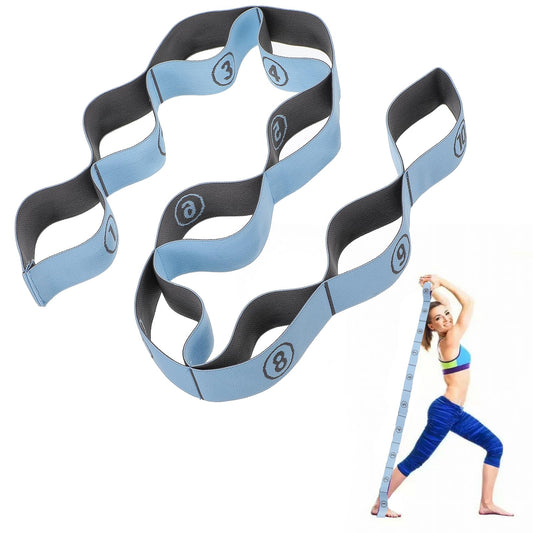 TIESOME Stretch Strap, Elastic Yoga Stretching Strap Multi-Loop for Physical Therapy Pilates Yoga Dance & Gymnastics Exercise and Flexible Pilates Stretch Band