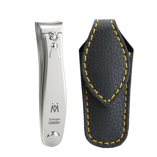 GERMANIKURE Professional Small Nail Clipper (6 cm) - FINOX Surgical Stainless Steel Manicure and Pedicure Tools in Leather Case- Ethically Made in Solingen Germany - 4711 - Travel Size Nail Care