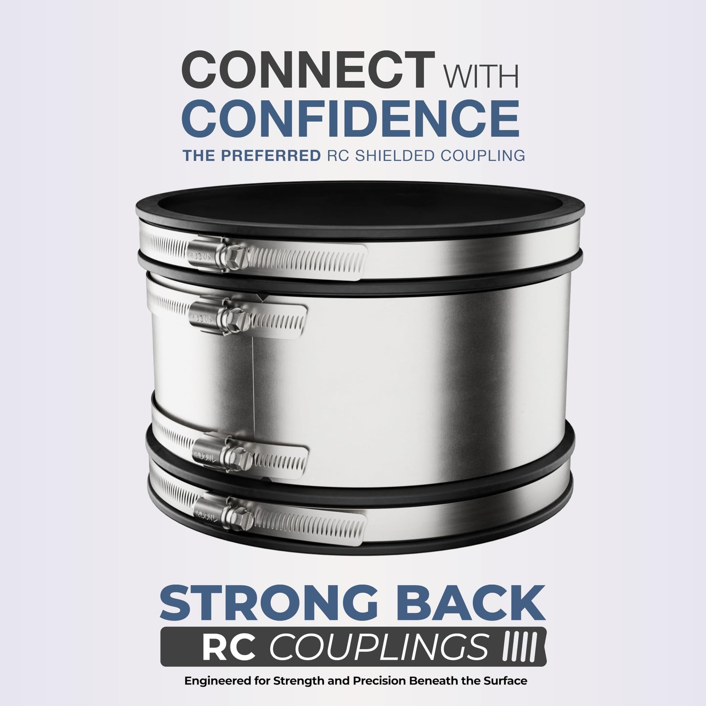 Fernco 1002-64RC Shielded PVC Pipe Coupling for Clay to Cast Iron, Plastic or Steel Plumbing Connections